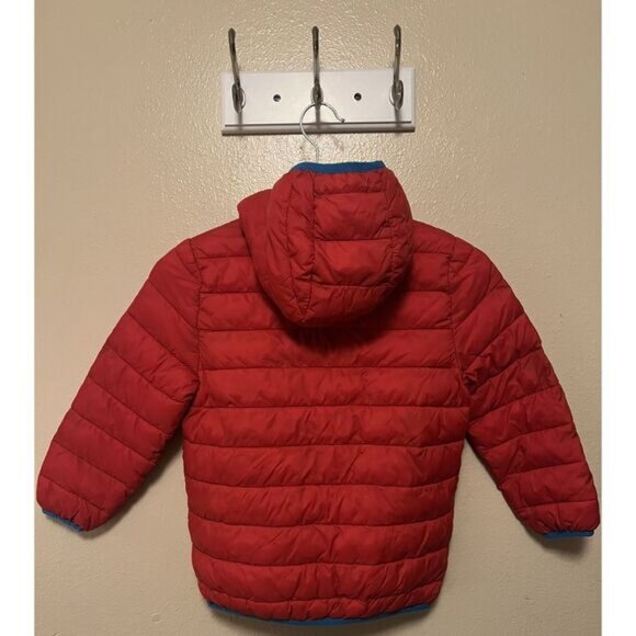 Mini Boden Pack Away Jacket Coat Puffer Red Blue Water Resistant Youth Size 5-6 - Picture 9 of 16